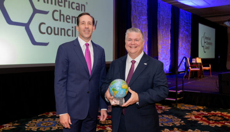 SABIC has been recognized with a Sustainability Leadership Award for Exemplary Achievements in Circularity by the American Chemistry Council (ACC), recognizing the company’s collaborations to bring ocean bound plastic (OBP) back into a circular material. The prestigious award was presented to Brian Powers, SABIC’s Vice President, Americas (right) by ACC President and CEO Chris Jahn (left).